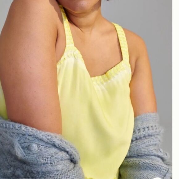 Anthropologie Nell Tiered Midi Dress Citrus - Picture 5 of 8